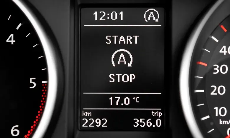 Car start stop system display