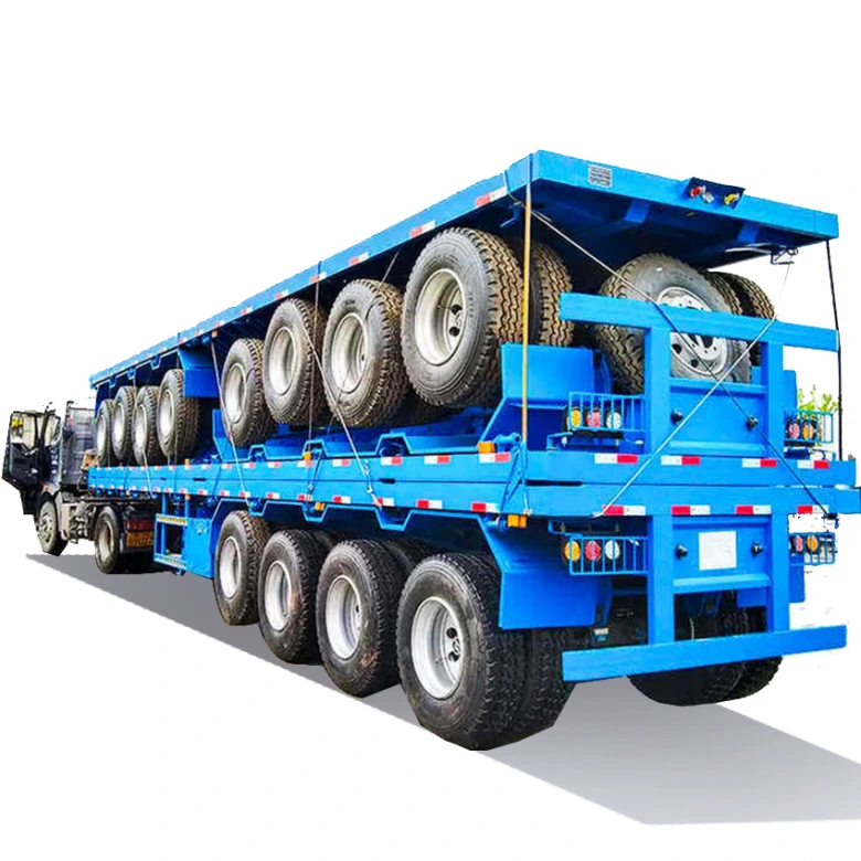 Blue car carrier trailer