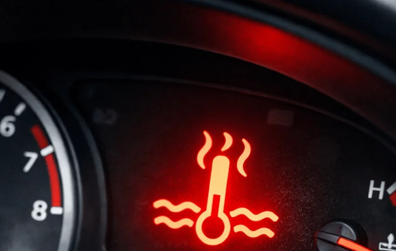 Engine overheating warning light