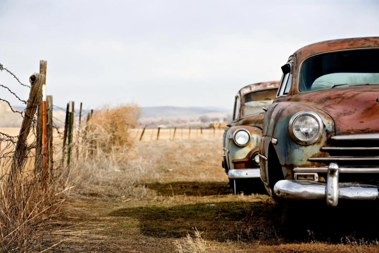 Rusty old cars show what happens when left outside too long.