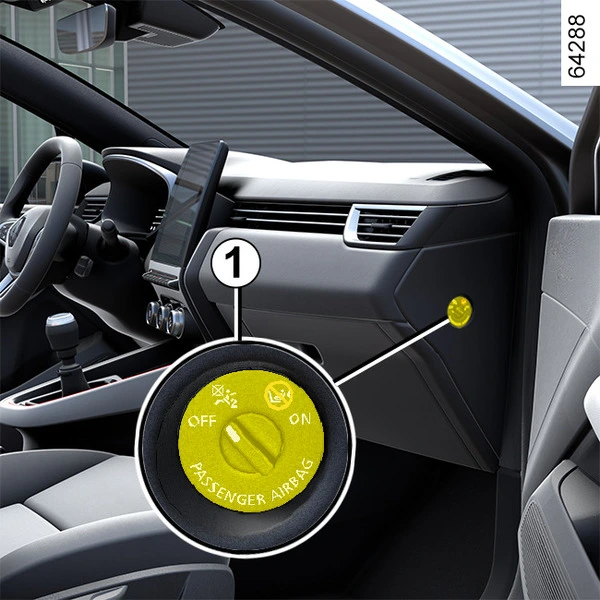 Zapnutá kontrolka pasíra v Renault Clio ukazuje stav systému.