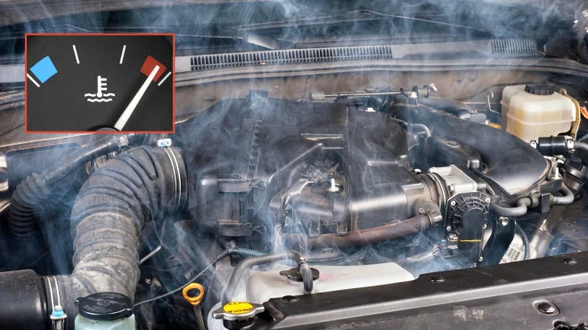 Overheating car engine smoke