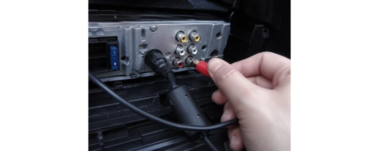 Rozhraní zadní kamery připojené k autostereofonu.
