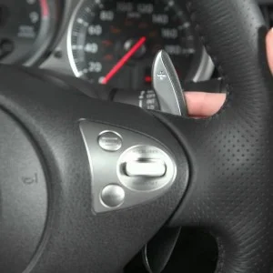 Přepínací páčky D/S za volantem pro manuální řazení v automatě.