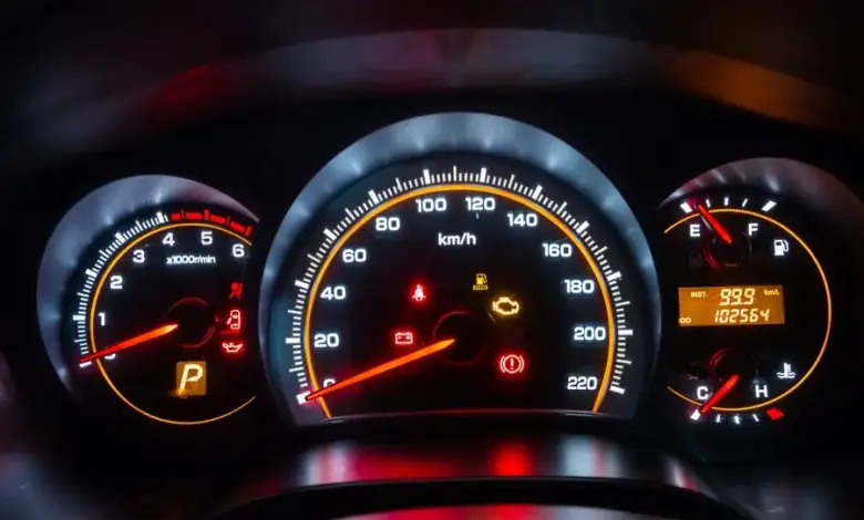 Car dashboard warning lights