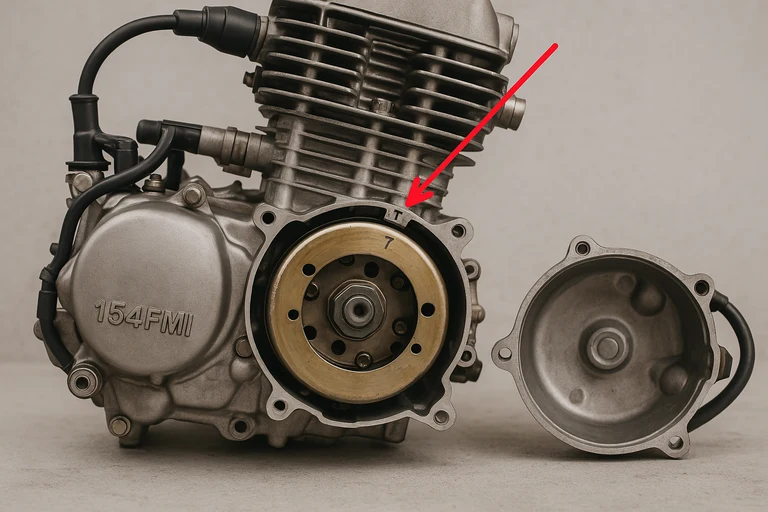 Otevřený motor s odloženým krytem ventilů pro seřízení