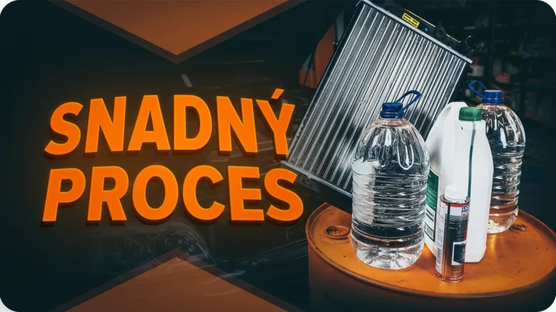 Čistící prostředky v dílně pro údržbu motoru.