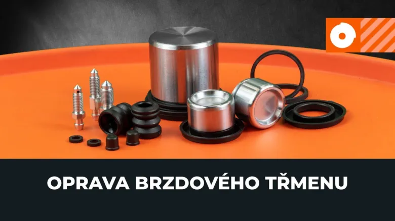Sada dílů pro opravu brzdového třmenu s pistony a těsněními.