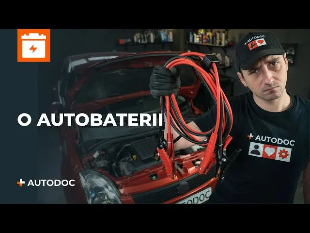 Muž drží kabely pro nabíjení baterie u otevřeného motorového prostoru vozu.