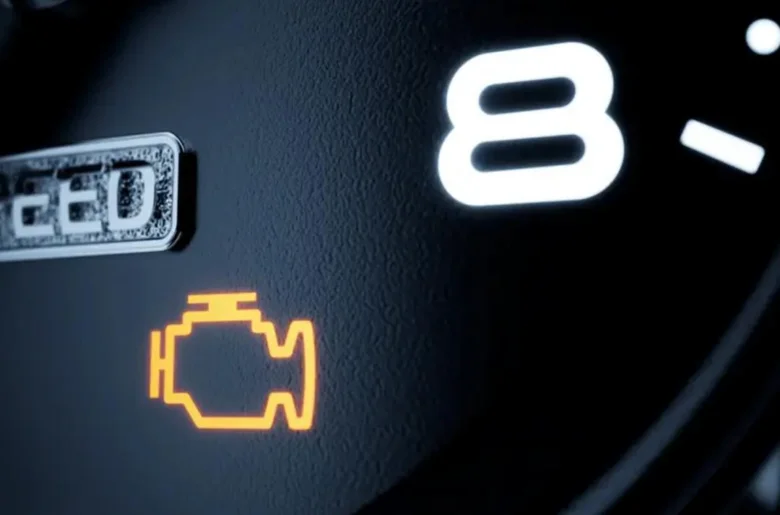 Check engine light on dashboard