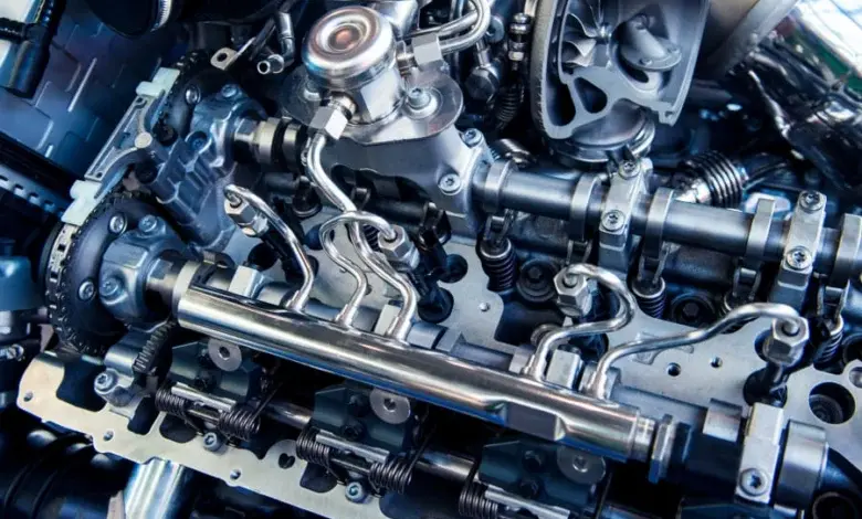 Detailní pohled na vnitřnosti dieslového motoru s common rai