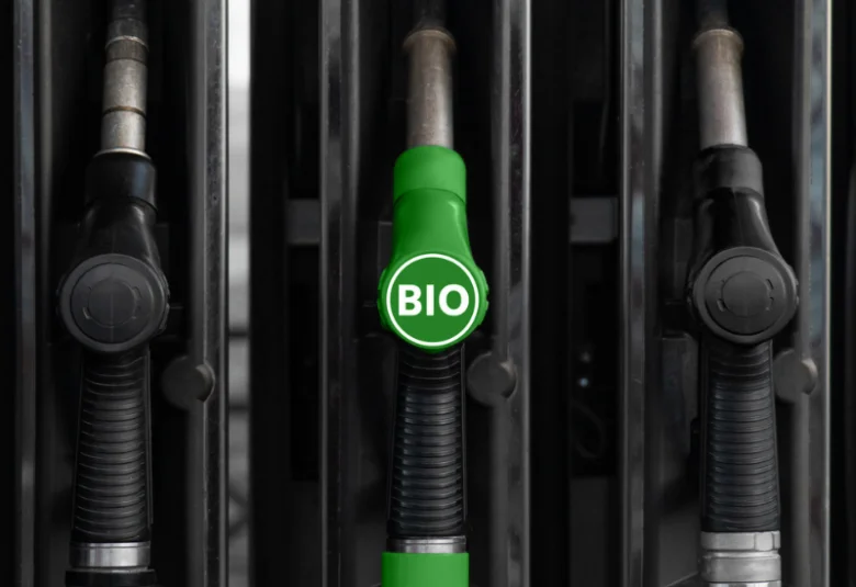 Zelená benzínová čerpadla s označením BIO pro biopalivo.